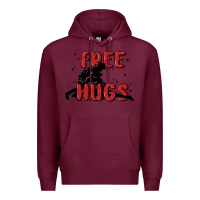Burgundy free hugs Premium Hoodie - MaliasSmallBusiness