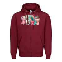 Burgundy rock hand coffee cups Zipper Hoodie - Zillion Design Studio