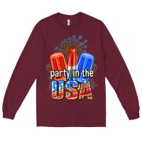 Burgundy party in the usa popsicles billie wilder Long Sleeve Tee - texasbilliewilder