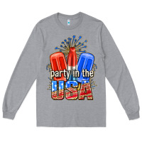 Heather Grey party in the usa popsicles billie wilder Long Sleeve Tee - texasbilliewilder