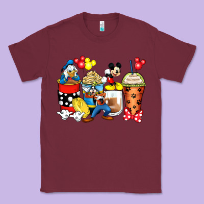 Cartoon Characters Coffee Cups Classic Tee Designed By Zillion Design Studio