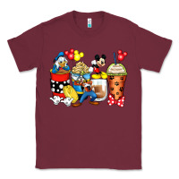 Burgundy cartoon characters coffee cups Classic Tee - Zillion Design Studio