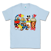 Dusty Blue cartoon characters coffee cups Classic Tee - Zillion Design Studio