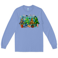 Colony Blue christmas trees with hockey Long Sleeve Tee - Zillion Design Studio