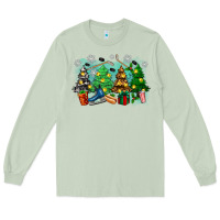 Matcha christmas trees with hockey Long Sleeve Tee - Zillion Design Studio
