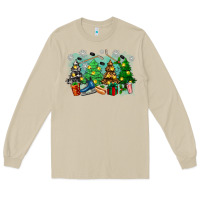Mushroom christmas trees with hockey Long Sleeve Tee - Zillion Design Studio