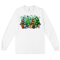 White christmas trees with hockey Long Sleeve Tee - Zillion Design Studio