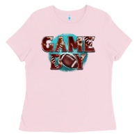 Bubblegum Pink game day football Ladies Tee - BarkalooDesign