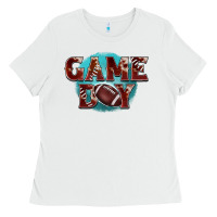 White game day football Ladies Tee - BarkalooDesign