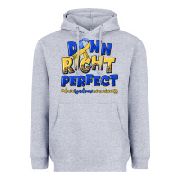 Heather Grey down right perfect down syndrome Heavyweight Hoodie - Artiststas