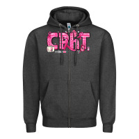 Charcoal Heather Breast Cancer CPHT Pharmacy Technician Zipper Hoodie - texasbilliewilder