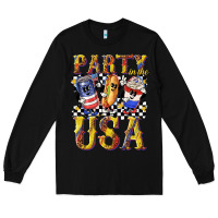 Black party in the usa with leopard Long Sleeve Tee - texasbilliewilder