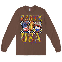 Chestnut party in the usa with leopard Long Sleeve Tee - texasbilliewilder