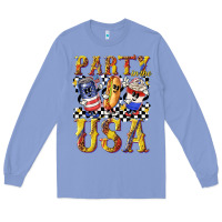 Colony Blue party in the usa with leopard Long Sleeve Tee - texasbilliewilder