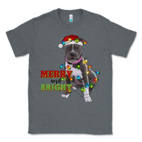 Charcoal Heather merry and bright pitbull Classic Tee - RanaPortraitStore