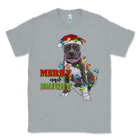 Heather Grey merry and bright pitbull Classic Tee - RanaPortraitStore