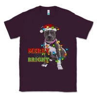 Plum merry and bright pitbull Classic Tee - RanaPortraitStore