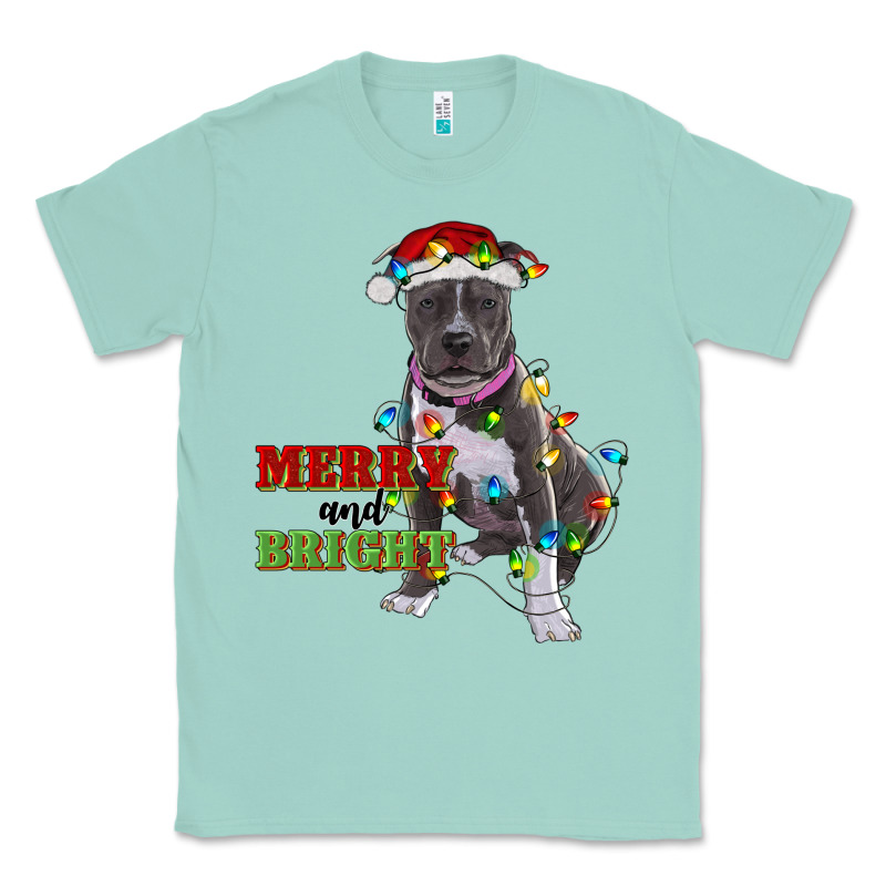 Merry And Bright Pitbull Classic Tee by RanaPortraitStore | Teevron