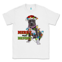 White merry and bright pitbull Classic Tee - RanaPortraitStore