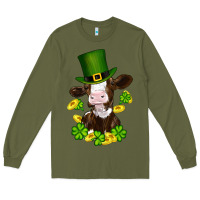 Army Green st patricks day cow Long Sleeve Tee - RanaPortraitStore