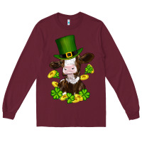 Burgundy st patricks day cow Long Sleeve Tee - RanaPortraitStore