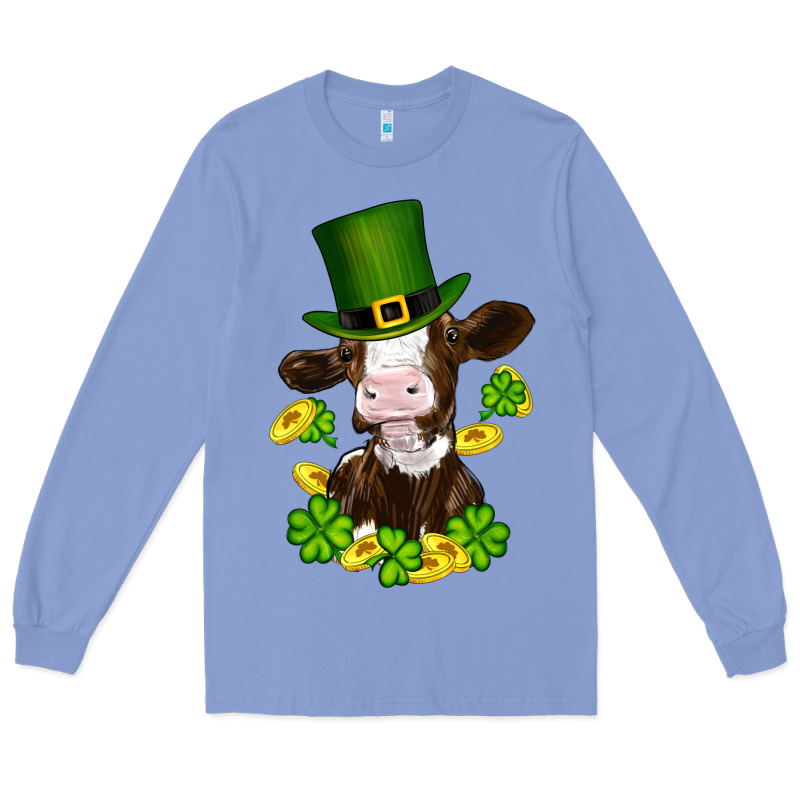 St Patricks Day Cow Long Sleeve Tee by RanaPortraitStore | Teevron