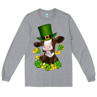 Heather Grey st patricks day cow Long Sleeve Tee - RanaPortraitStore