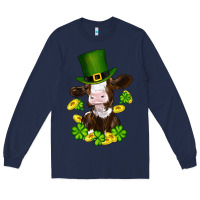 Navy st patricks day cow Long Sleeve Tee - RanaPortraitStore