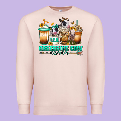 Ocd Obsessive Cow Disorder Coffee Cups Premium Sweatshirt Designed By Jasminsmagicworld