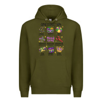 Army Green god says i am mardi gras Premium Hoodie - MaliasSmallBusiness