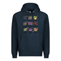 Navy god says i am mardi gras Premium Hoodie - MaliasSmallBusiness