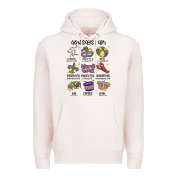 Pale Pink god says i am mardi gras Premium Hoodie - MaliasSmallBusiness