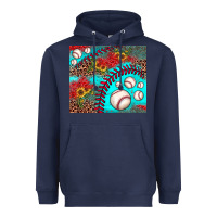 Navy baseball leopard turquoise sunflower Heavyweight Hoodie - JahusDesignShop