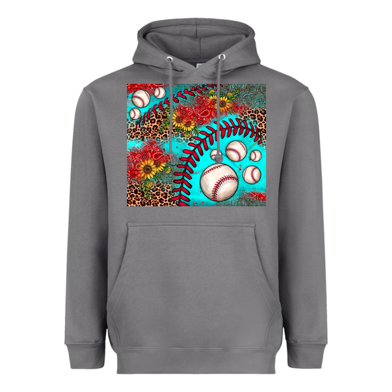 Baseball Leopard Turquoise Sunflower Heavyweight Hoodie by JahusDesignShop | Teevron