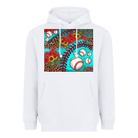 White baseball leopard turquoise sunflower Heavyweight Hoodie - JahusDesignShop