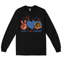 Black peace love america billie wilder Long Sleeve Tee - texasbilliewilder