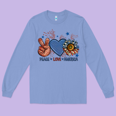 Long Sleeve Tee peace love america billie wilder