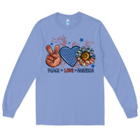 Colony Blue peace love america billie wilder Long Sleeve Tee - texasbilliewilder