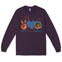 Plum peace love america billie wilder Long Sleeve Tee - texasbilliewilder