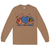 Toasted Coconut peace love america billie wilder Long Sleeve Tee - texasbilliewilder
