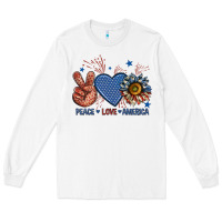 White peace love america billie wilder Long Sleeve Tee - texasbilliewilder
