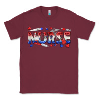 Burgundy american nurse Classic Tee - texasbilliewilder