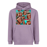Lavender football leopard turquoise seamless pattern Heavyweight Hoodie - JahusDesignShop