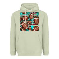 Matcha football leopard turquoise seamless pattern Heavyweight Hoodie - JahusDesignShop
