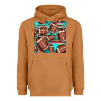 Meerkat football leopard turquoise seamless pattern Heavyweight Hoodie - JahusDesignShop