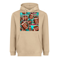 Mushroom football leopard turquoise seamless pattern Heavyweight Hoodie - JahusDesignShop