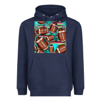 Navy football leopard turquoise seamless pattern Heavyweight Hoodie - JahusDesignShop