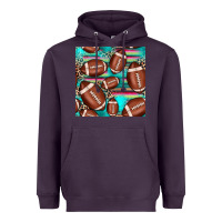 Plum football leopard turquoise seamless pattern Heavyweight Hoodie - JahusDesignShop