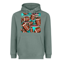 Sage football leopard turquoise seamless pattern Heavyweight Hoodie - JahusDesignShop