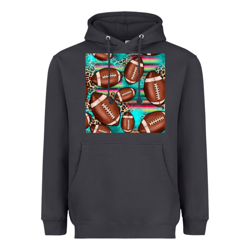 Football Leopard Turquoise Seamless Pattern Heavyweight Hoodie by JahusDesignShop | Teevron